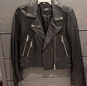 Black Leather Moto Jacket